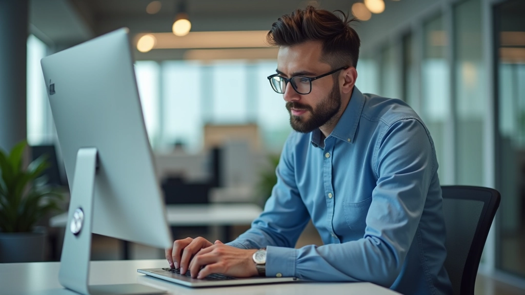Persona trabajando en configuración de red desde casa
